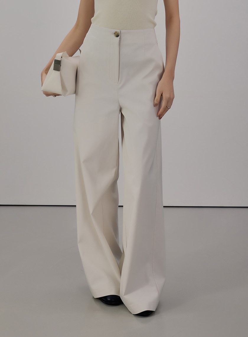 率性風衣料落地寬褲